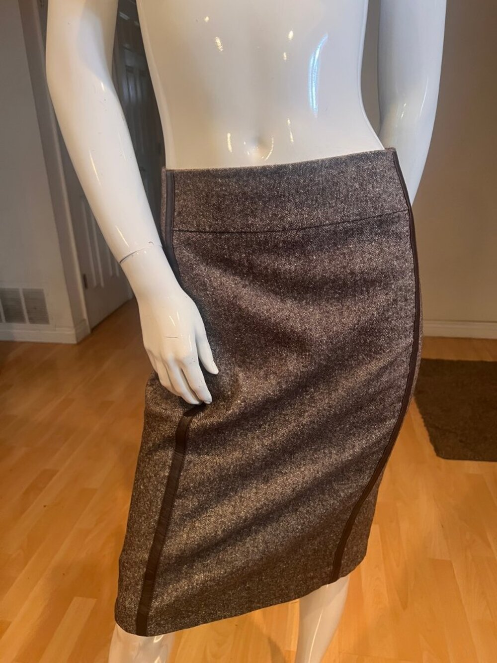 VINTAGE Y2K BEBE TWO PIECE SKIRT JACKET TWEED SUIT SIZE 8 / 10 - Picture 9 of 11